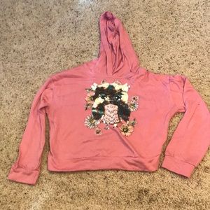 Beautees sequin girls cropped sweatshirt top